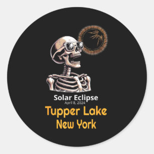 Skeleton Solar Eclipse Tupper Lake Classic Round Sticker