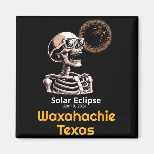 Skeleton Solar Eclipse Waxahachie Texas Magnet