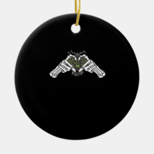 Skeleton Spider Heart Ceramic Ornament