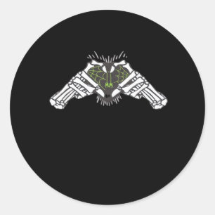 Skeleton Spider Heart Classic Round Sticker