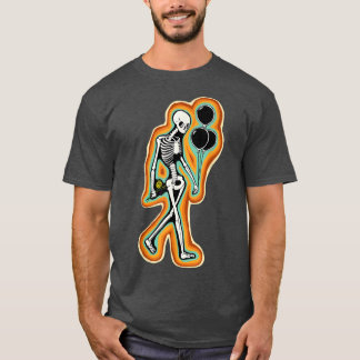 Skeleton Strolling Through Retro Land  T-Shirt