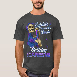 Skeleton Suicide Prevention Warrior Nothing Scares T-Shirt