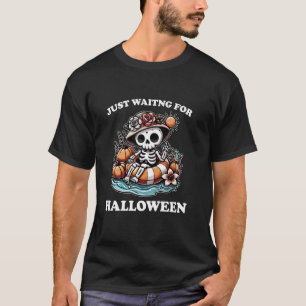Skeleton Summer Pool Float Halloween Vacation Pump T-Shirt