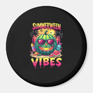 Skeleton Summer Summerween Vibes Watermelon Jack-O Magnet
