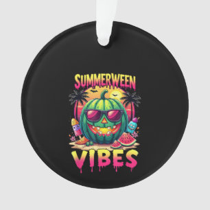 Skeleton Summer Summerween Vibes Watermelon Jack-O Ornament