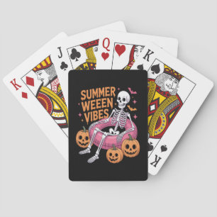 Skeleton Summer Vibe Summerween Playing Cards