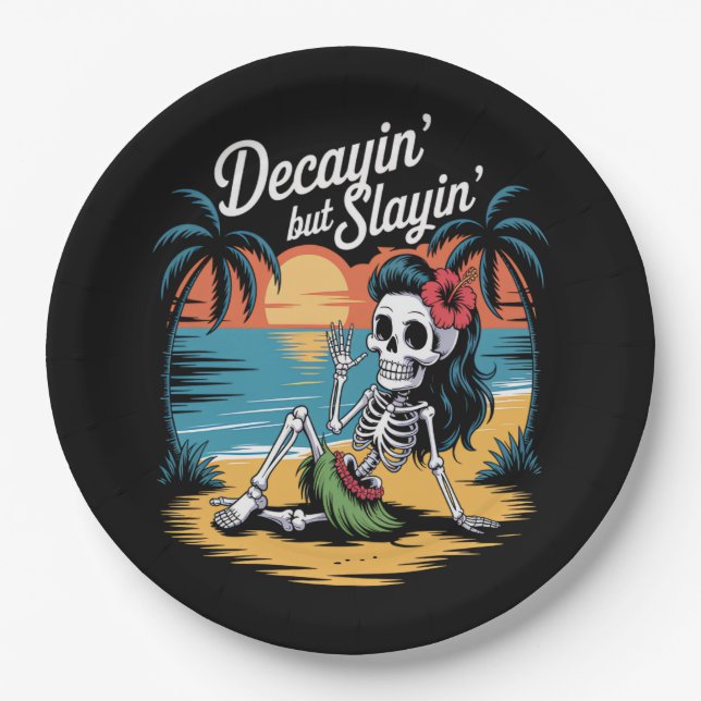 Skeleton Summerween Paper Plate (Front)