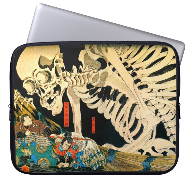 Skeleton Summoned by Witch Kuniyoshi Fine Art Laptop Sleeve (Front)
