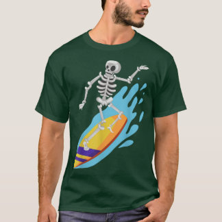 Skeleton Surf Surfing Halloween Surfing Skeleton S T-Shirt