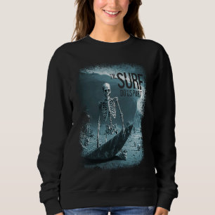 Skeleton Surfboard Til Surf Do Us Part Skull Wave Sweatshirt