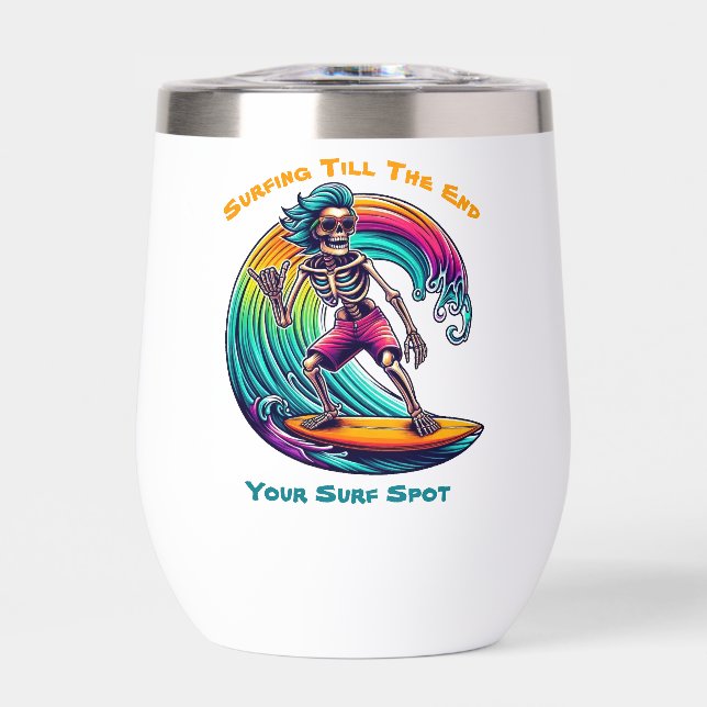 Skeleton Surfer Riding A Wave (Front)