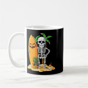 Skeleton Surfing Halloween Hawaii Hawaiian Men Coffee Mug