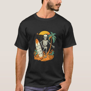 Skeleton Surfing Halloween Hawaii Hawaiian Men Wom T-Shirt