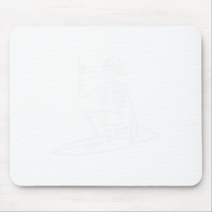 Skeleton Surfing Lazy Halloween Costume Skull Bone Mouse Pad