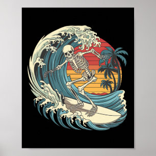 Skeleton Surfing Poster