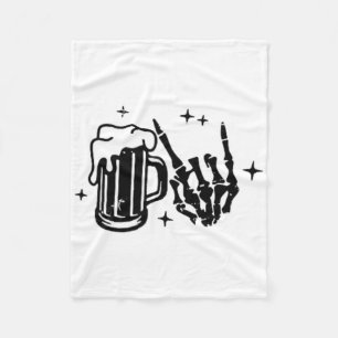 Skeleton Surviving Fatherhood One Beer At A Time 2 Fleece Blanket