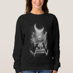 Skeleton Swinging Moon Rock Sweatshirt