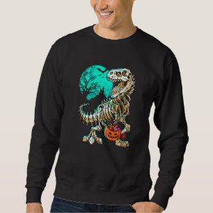 Skeleton T Rex Halloween Boys Dino Kids Fossil Bon Sweatshirt