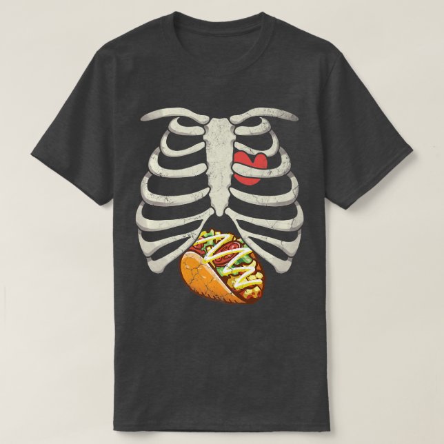Skeleton Taco Fans Food Eating Lover Funny Pregnan T-Shirt (Design Front)