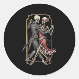 Skeleton Tango Halloween Costume Spooky Dancers Da Classic Round Sticker