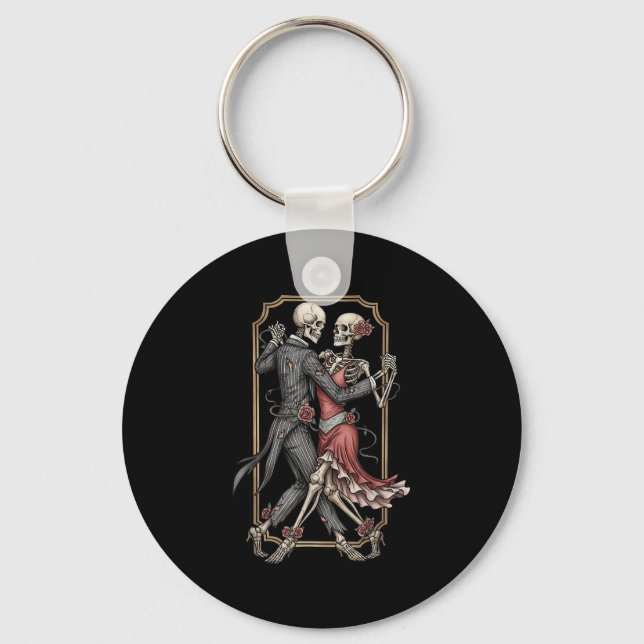 Skeleton Tango Halloween Costume Spooky Dancers Da Key Ring (Front)