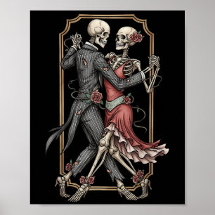Skeleton Tango Halloween Costume Spooky Dancers Da Poster