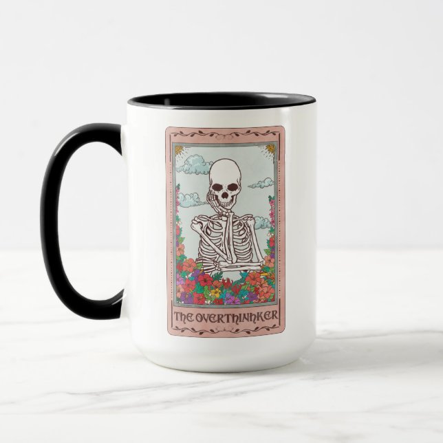 Skeleton Tarot Card The Overthinker Funny Tarot Mug (Left)