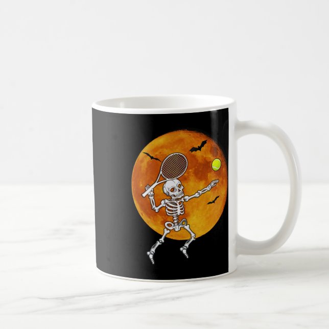 Skeleton Tennis Halloween Racket Ll  Coffee Mug (Right)
