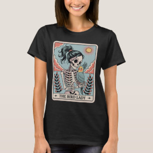 Skeleton The Bird Lady Tarot Card Skeleton Hallowe T-Shirt