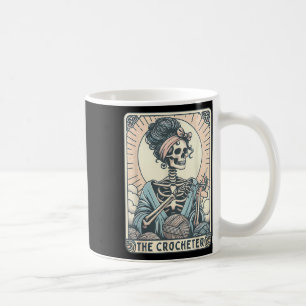 Skeleton The Crocheter Mum Tarot Card Knitter Croc Coffee Mug