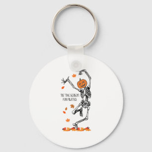 Skeleton Tis The Season For Pilates Meditation Hal Key Ring
