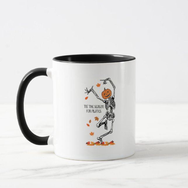 Skeleton Tis The Season For Pilates Meditation Hal Mug (Left)