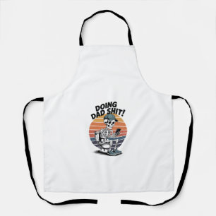 Skeleton Toilet Dad Apron