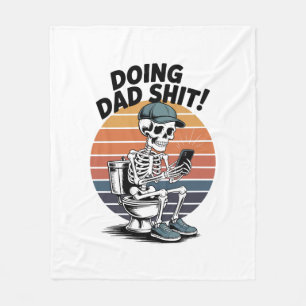 Skeleton Toilet Dad Fleece Blanket