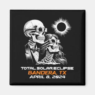 Skeleton Total Solar Eclipse Bandera Texas Magnet