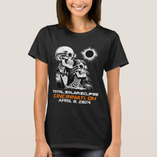 Skeleton Total Solar Eclipse Cincinnati Ohio T-Shirt