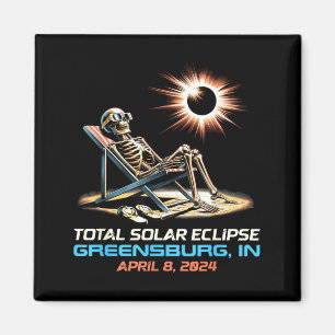 Skeleton Total Solar Eclipse Greensburg Indiana Magnet