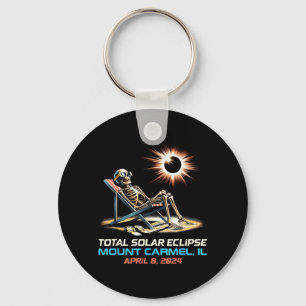 Skeleton Total Solar Eclipse Mount Carmel Illinois Key Ring