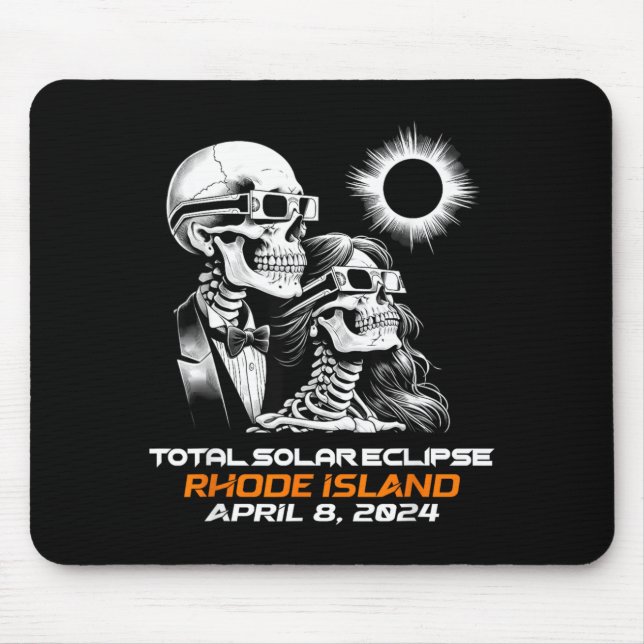 Skeleton Total Solar Eclipse Rhode Island RI Mouse Pad (Front)