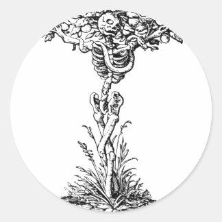 Skeleton Tree death evil Garden of Eden Knowledge Classic Round Sticker