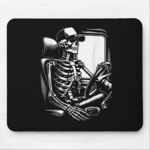 Skeleton Truck Driver Funny Big Trucking Truck Mouse Pad