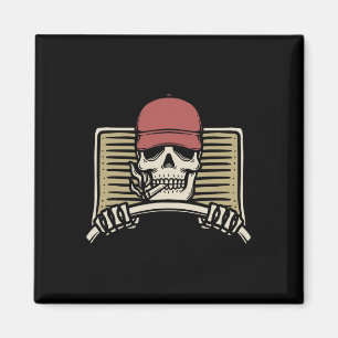Skeleton Trucker Lazy Halloween Costume Skull Truc Magnet