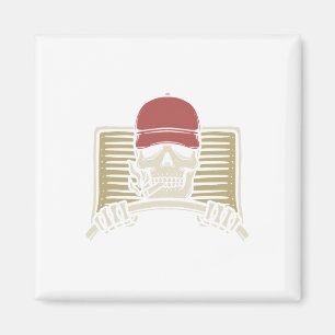 Skeleton Trucker Lazy Halloween Costume Skull Truc Magnet