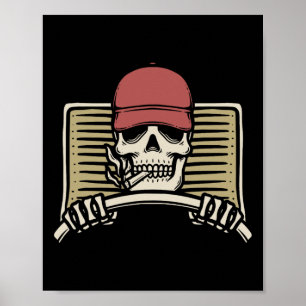 Skeleton Trucker Lazy Halloween Costume Skull Truc Poster