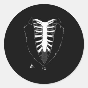 skeleton tuxedo, halloween cosplay costume classic round sticker