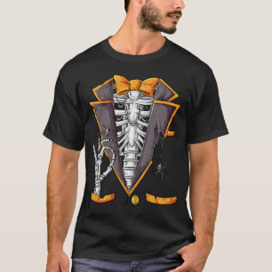 Skeleton Tuxedo Rib Cage Funny Halloween T-Shirt