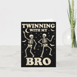 Skeleton Twin Boys Girls Best Friend, Halloween Sk Card