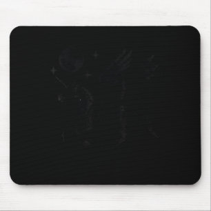 Skeleton unicorn halloween gothic pegasus for men mouse pad