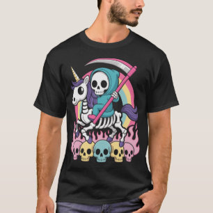 Skeleton Unicorn Halloween  T-Shirt