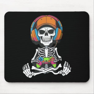 Skeleton Video Game Halloween Gaming Gamer Boys Me Mouse Pad